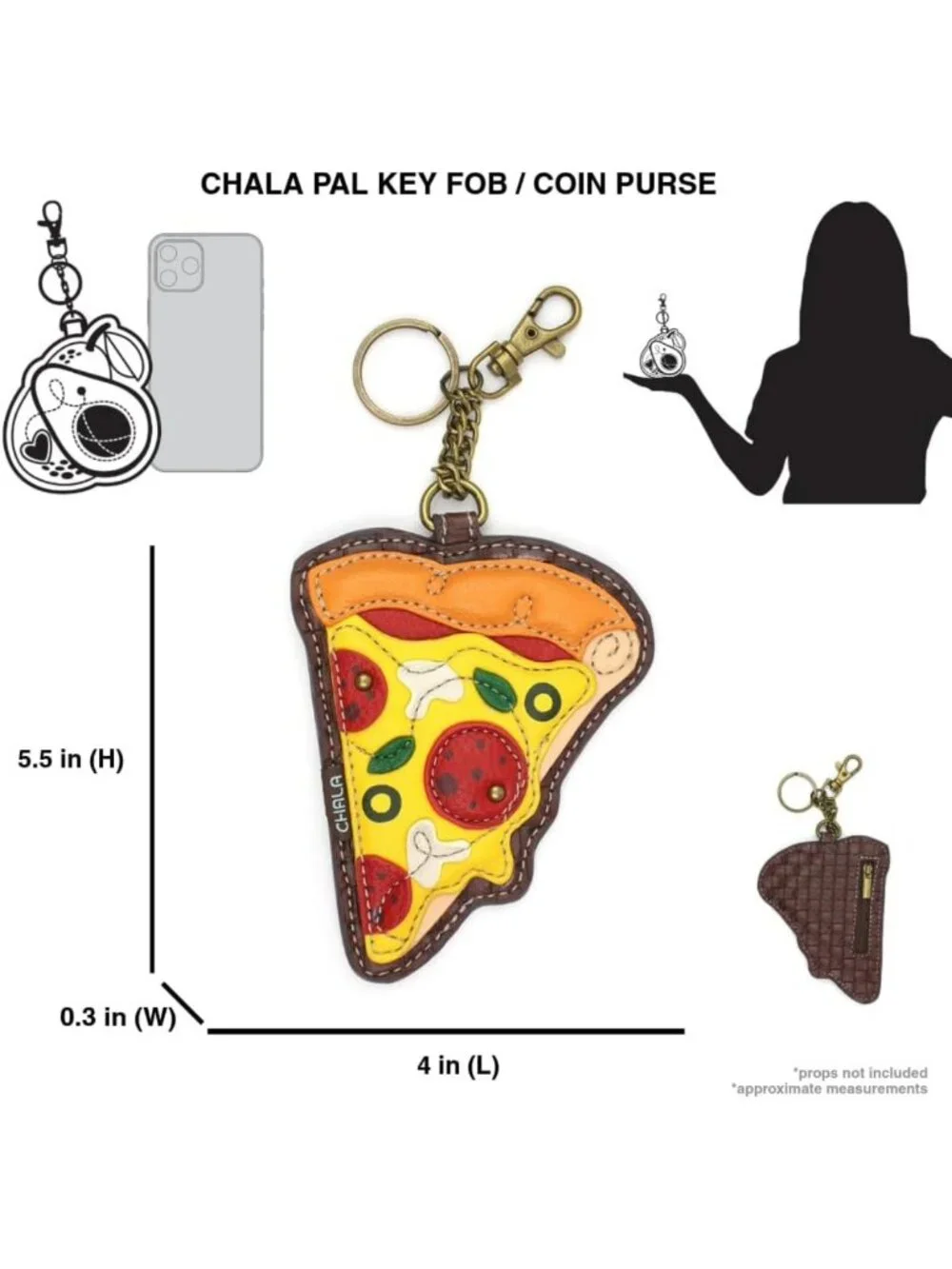 Decorative Key Fob & Coin Purse - Fun Pizza Design, Perfect for Foodie Lovers!